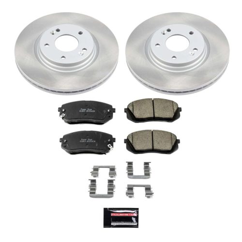 2015 Hyundai Sonata Front Semi-Coated Rotor Brake Assembly - Heavy-Duty Replacement with Low Dust Ceramic Pads