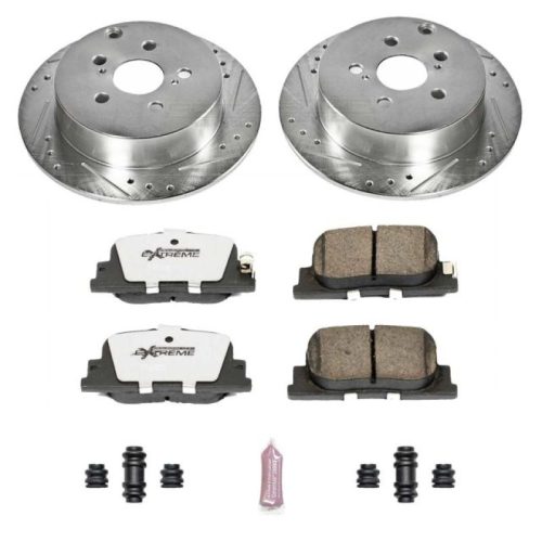 2000-2007 Toyota Matrix & Pontiac Vibe Rear Brake Rotor and Carbon-Fiber Ceramic Brake Pads - Heavy Duty Performance Upgrade