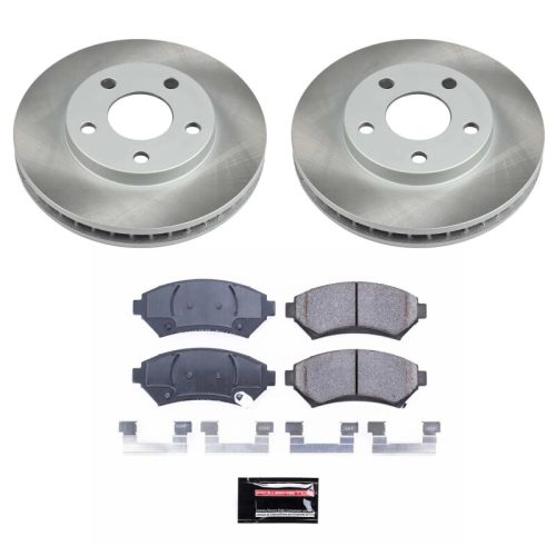 1999-2002 Oldsmobile Intrigue Front Semi-Coated Rotor Brake Assembly with Ceramic Pads - Premium Replacement