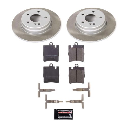 2005-2010 Mercedes-Benz SLK350 Rear Semi-Coated Rotor Assembly with Ceramic Brake Pads - Premium Replacement