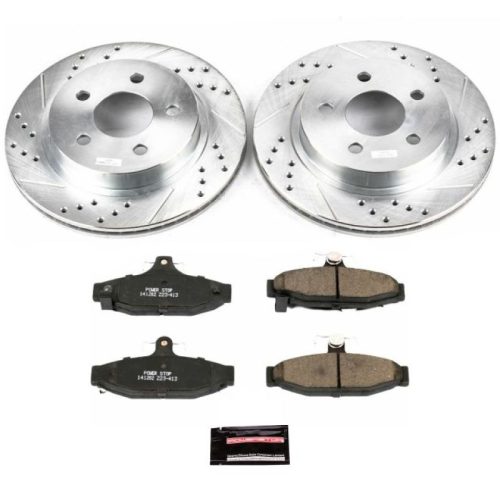 1993-'97 Chevrolet Camaro & 1994-'96 Pontiac Firebird Rear PowerStop Z23 Evolution Sport Brake Kit - Heavy-Duty Drilled & Slotted Rotor and Carbon-Fiber Ceramic Pad Upgrade