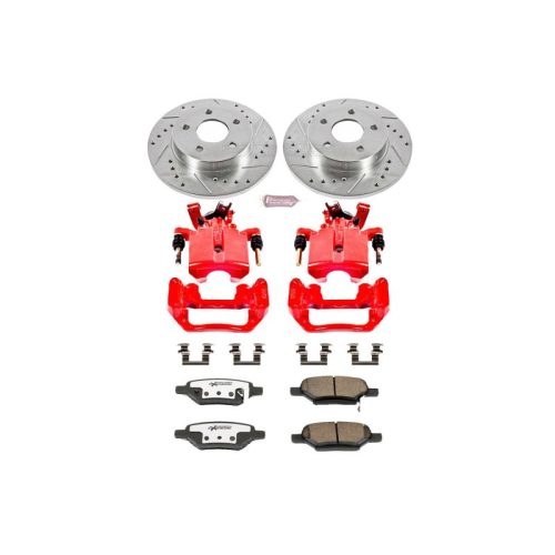 2005-2010 Chevrolet Malibu, 2005-2007 Chevrolet Cobalt & 2008-2010 Chevrolet Malibu Rear Z26 Street Warrior Brake Upgrade Kit with Powder Coated Calipers - Premium Replacement