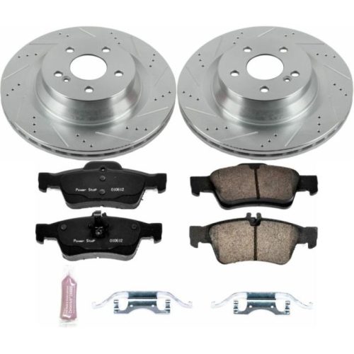 2012-2015 Mercedes-Benz CLS550 Rear Z23 Evolution Sport Brake Kit - Heavy-Duty Drilled & Slotted Rotor and Carbon-Fiber Ceramic Brake Pads Premium Replacement