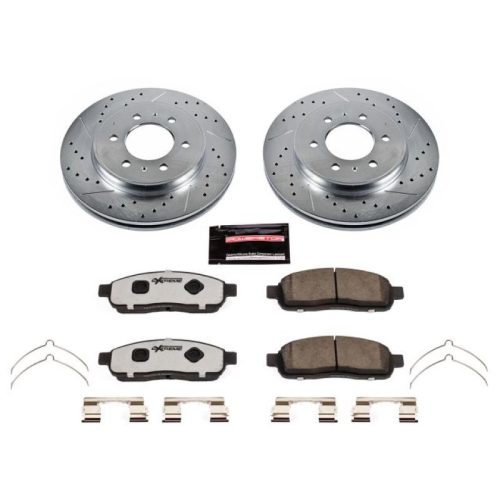 2009 Ford F-150 Heavy-Duty Truck & Tow Brake Upgrade Kit with Drilled & Slotted Rotors and Carbon-Fiber Ceramic Pads - Premium Replacement