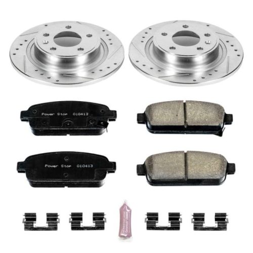 2011-2017 Chevrolet Volt, 2016-2017 Buick Cascada Rear Brake Upgrade Kit with Drilled & Slotted Rotors, Carbon-Fiber Ceramic Pads - Premium Replacement