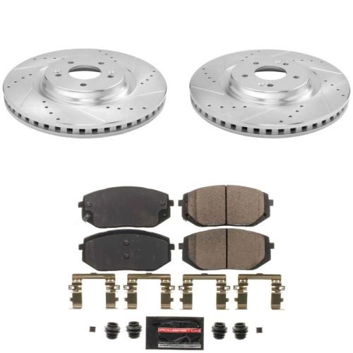 2021-2023 Hyundai Sonata Front Z23 Evolution Brake Rotor and Carbon-Fiber Ceramic Pad Upgrade - Heavy Duty Performance, Low Dust, Rapid Heat Dissipation