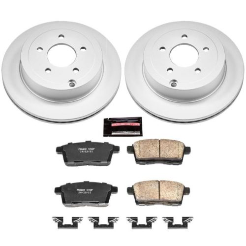 2007-2010 Ford Edge Rear Z17 Evolution Geomet Coated Brake Rotor and Ceramic Pad Assembly - Premium Replacement