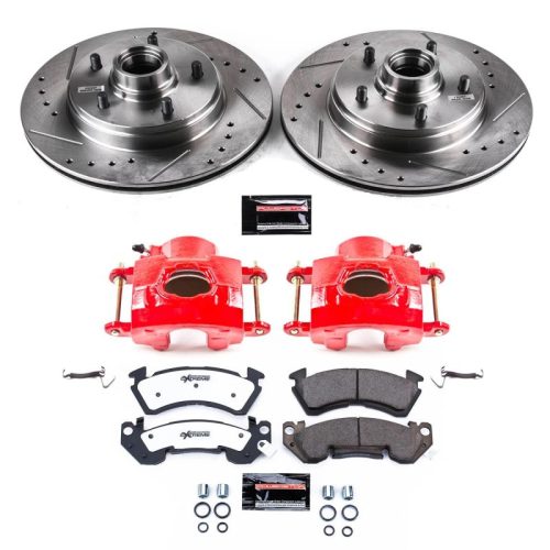 1991-1996 Chevrolet Impala and Caprice Heavy-Duty Drilled and Slotted Brake Rotor and Caliper Upgrade Kit - Premium Replacement