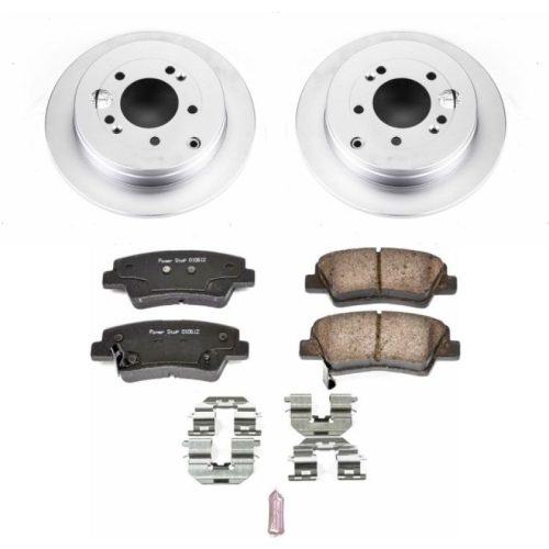 2007-2009 Kia Amanti Rear Z17 Evolution Geomet Coated Brake Rotor and Ceramic Pad Assembly - Premium Replacement