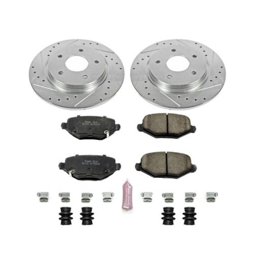 2012-2014 Chrysler Town & Country Rear Z23 Evolution Sport Brake Upgrade Kit - Premium Heavy-Duty Drilled & Slotted Rotors with Carbon-Fiber Ceramic Pads