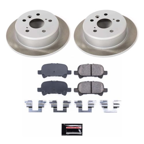 2000-2001 Toyota Camry & Solara Rear Semi-Coated Rotor Brake Assembly with Ceramic Pads - Premium Replacement