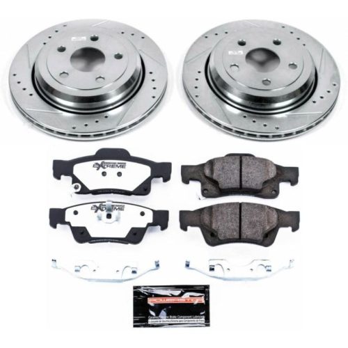 2011-2014 Jeep Grand Cherokee Rear Power Stop Z36 Truck & Tow Brake Rotor and Ceramic Pad Upgrade - Heavy Duty Performance