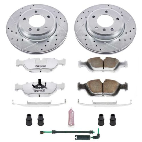 2001-2005 BMW 325xi Front Brake Upgrade Kit with Drilled & Slotted Rotors and Carbon-Fiber Ceramic Pads - Heavy-Duty Performance Replacement