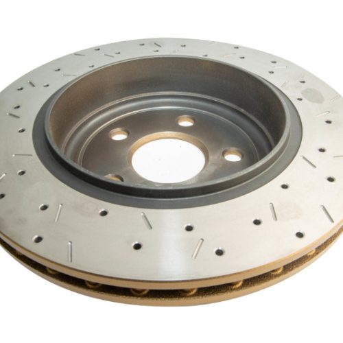 DBA 4000 Series XS Gold Rear Drilled and Slotted Rotor for Jeep Grand Cherokee 2015-16 - Premium Replacement - Image 2