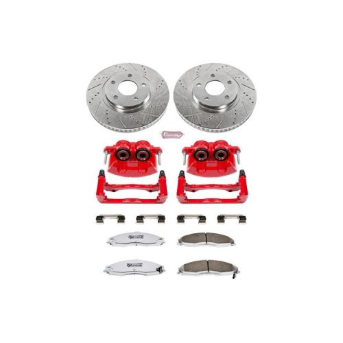 2002-1998 Pontiac Firebird Front Z26 Street Warrior Brake Upgrade Kit with Drilled & Slotted Rotors - Premium Replacement