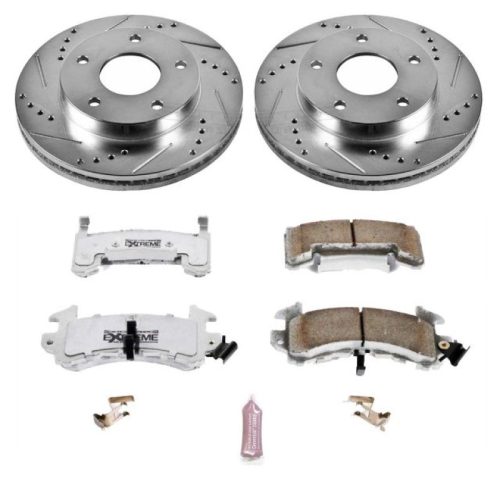 1980-1985 Oldsmobile Toronado Front or Rear Z26 Street Warrior Brake Upgrade Kit - Heavy-Duty Drilled & Slotted Rotors with Carbon-Fiber Ceramic Pads - Premium Replacement