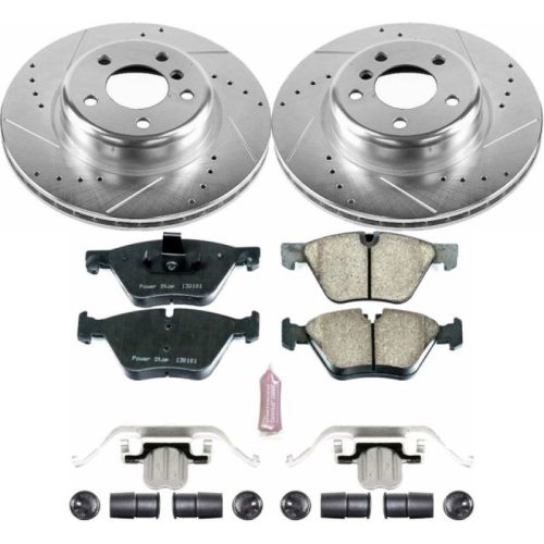 2011-2016 BMW 528i Front PowerStop Z23 Evolution Sport Brake Kit - Heavy-Duty Drilled & Slotted Rotors with Carbon-Fiber Ceramic Brake Pads - Premium Replacement