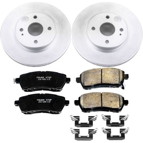 2011-2014 Mazda 2 Front PowerStop Z17 Evolution Geomet Coated Brake Rotor and Ceramic Pad Assembly - Premium Replacement