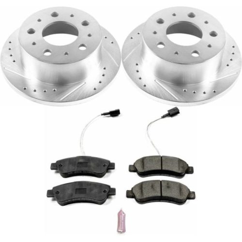 2014-2017 Ram ProMaster 1500, 2500 & 3500 Rear Z36 Truck & Tow Brake Upgrade Kit - Heavy-Duty Drilled & Slotted Rotors with Carbon-Fiber Ceramic Pads - Premium Replacement