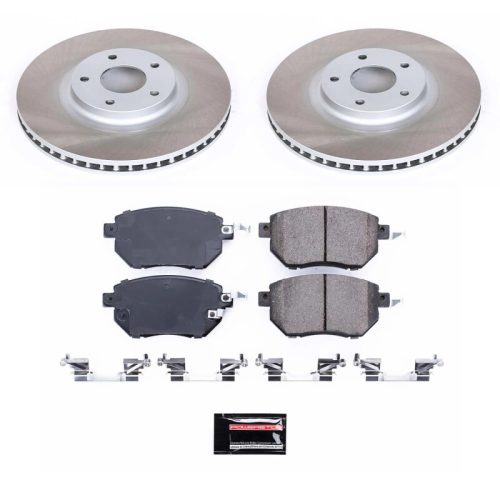 2004-'2010 Nissan Murano Front Semi-Coated Rotor Brake Assembly with Ceramic Pads - Premium Replacement