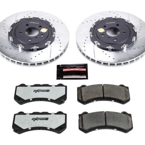 2011-2009 Nissan GT-R Front Z26 Street Warrior Brake Upgrade Kit - Heavy-Duty Drilled & Slotted Rotors with Carbon-Fiber Ceramic Pads - Premium Replacement