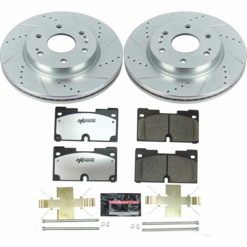 2019 Chevrolet Silverado 1500 & GMC Sierra 1500 Heavy-Duty Truck & Tow Brake Upgrade Kit - Premium Drilled & Slotted Rotor with Carbon-Fiber Ceramic Pads