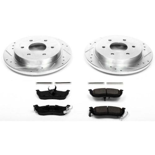 2007-2014 Nissan Titan Rear PowerStop Z23 Evolution Sport Brake Kit with Drilled & Slotted Rotors and Carbon-Fiber Ceramic Pads - Premium Heavy-Duty Replacement