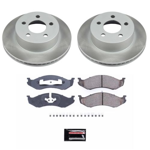 2000-2001 Jeep Cherokee Front Semi-Coated Rotor Brake Kit with Ceramic Pads - Heavy-Duty Fleet Replacement