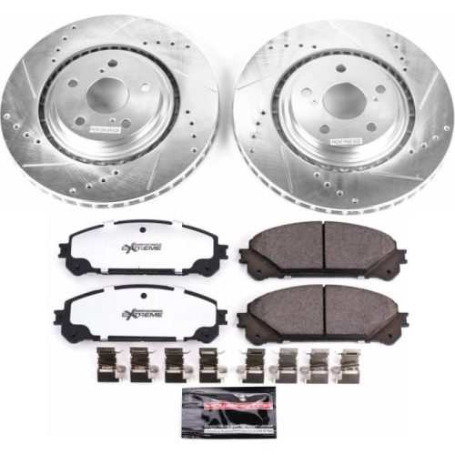 2012-2015 Lexus RX350, 2008 Toyota Highlander PowerStop Z36 Truck & Tow Brake Kit – Heavy-Duty Drilled & Slotted Rotor and Carbon-Fiber Ceramic Brake Pads - Premium Replacement