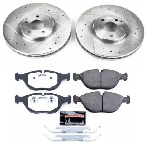 2004-2005 Mercedes-Benz E500 Front Z26 Street Warrior Brake Upgrade Kit - Heavy-Duty Drilled & Slotted Rotors with Carbon-Fiber Ceramic Pads - Premium Replacement