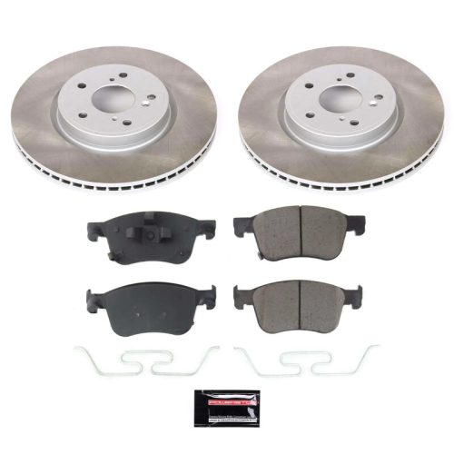 2018-2021 Honda Accord Front Heavy-Duty Semi-Coated Rotor and Ceramic Brake Pad Assembly - Premium Replacement