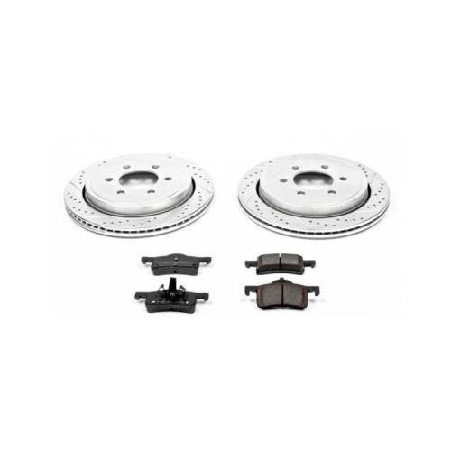 2005-2006 Ford Expedition Rear Z23 Evolution Sport Brake Rotor and Pad Assembly - Heavy-Duty Drilled and Slotted Brake Upgrade