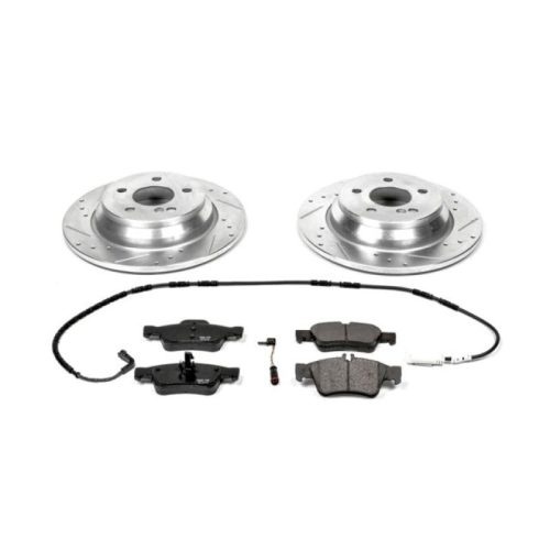 2003-2006 Mercedes-Benz S430 & CL500 Rear Z23 Evolution Sport Brake Kit - Heavy-Duty Drilled & Slotted Rotor Upgrade with Carbon-Fiber Ceramic Pads - Premium Replacement