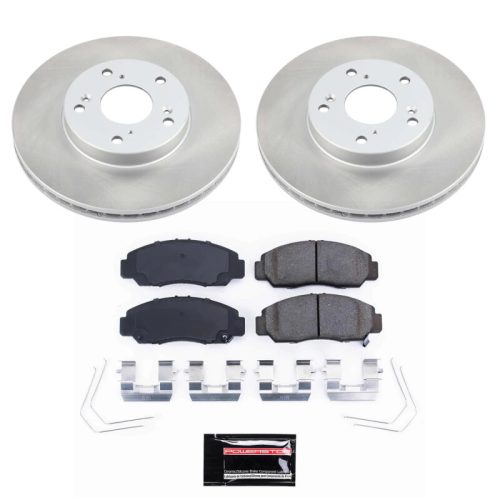 2006-2011 Honda Civic Front Semi-Coated Rotor Brake Kit with Ceramic Brake Pads - Premium Replacement