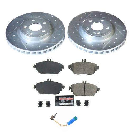 2017-2019 Infiniti QX30, 2018-2019 Mercedes-Benz GLA250 & CLA250 Front Z23 Evolution Sport Brake Kit - Heavy-Duty Drilled & Slotted Rotors with Carbon-Fiber Ceramic Pads - Premium Replacement