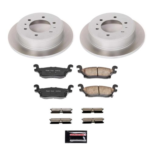 2006-2010 Hummer H3 & H3T Rear Semi-Coated Rotor Brake Assembly - Heavy-Duty Replacement with Ceramic Pads and Stainless Steel Hardware