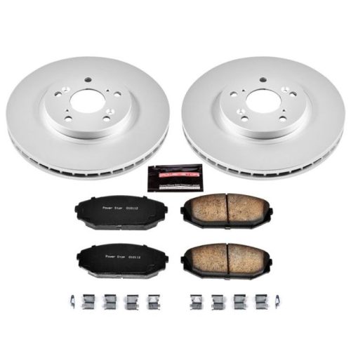 2001-2002 Acura MDX, 1999-2000 Honda Odyssey Front Heavy-Duty Geomet Coated Brake Rotor and Ceramic Pad Assembly - Premium Replacement