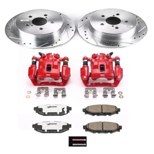 2005 Subaru Legacy Rear Z26 Street Warrior Brake Upgrade Kit with Drilled & Slotted Rotors and Powder Coated Calipers - Premium Replacement