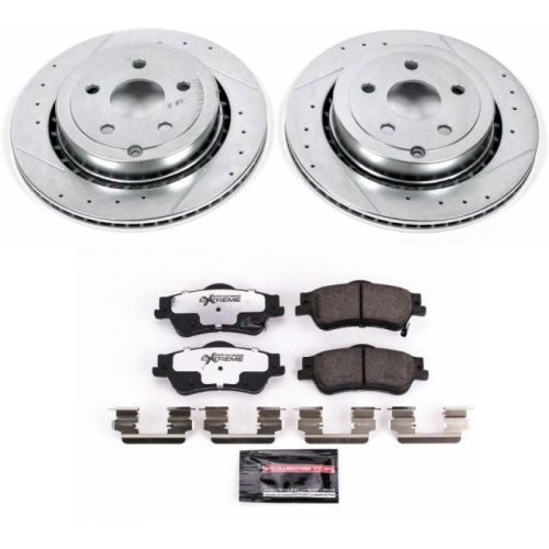 2008-2016 Chevrolet Caprice Rear PowerStop Z26 Street Warrior Brake Upgrade Kit - Heavy Duty Drilled & Slotted Rotors with Carbon-Fiber Ceramic Pads for Performance and Towing Reliability