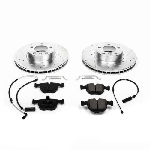 2000-2003 BMW 530i & 540i Front Brake Upgrade Kit with Drilled & Slotted Rotors and Carbon-Fiber Ceramic Pads - Premium Replacement