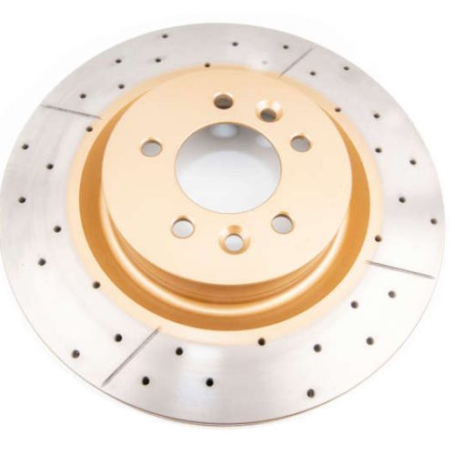 DBA X Gold Street Series Cross Drilled and Slotted Rotor for Land Rover LR4 and Range Rover Sport 2010-12 - Premium Replacement