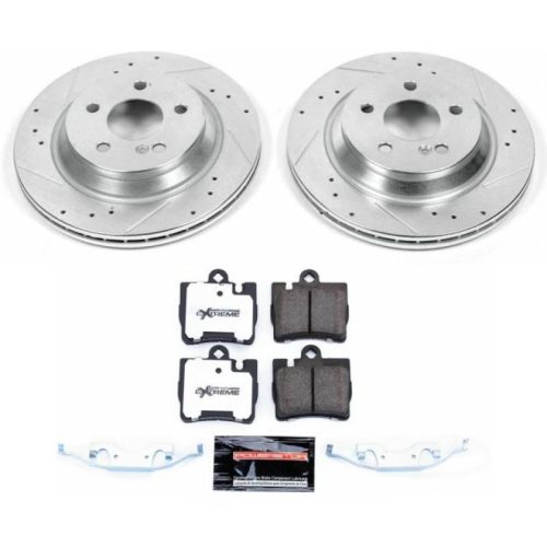 2000-2003 Mercedes-Benz S430, CL500 Rear Z26 Street Warrior Brake Upgrade Kit - Heavy-Duty Drilled & Slotted Rotors with Carbon-Fiber Ceramic Pads - Premium Replacement