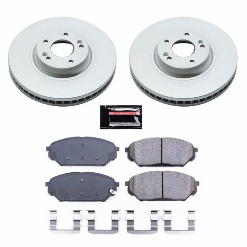 2011-2012 Hyundai Veracruz Front Z17 Evolution Geomet Coated Brake Rotor and Ceramic Pad Assembly - Premium Replacement