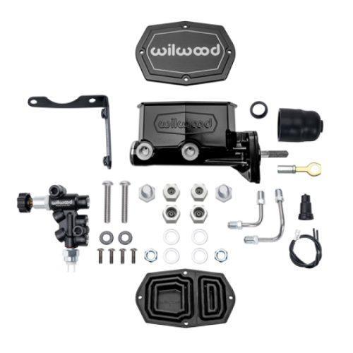 261-16796-BK Wilwood Mopar Compact Tandem Master Cylinder Kit with Combination Valve and Pushrod for Classic Mopar Applications Drop-in