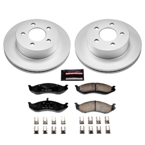 2000-2001 Jeep Cherokee Front Brake Rotor and Ceramic Brake Pad Assembly - Heavy-Duty Fleet Replacement