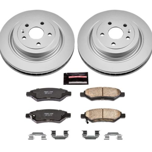 2010-2013 Cadillac CTS Rear Z17 Evolution Geomet Coated Brake Rotors and Ceramic Pads - Premium Replacement