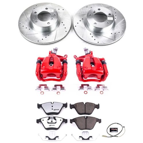 2011-2015 BMW 3 Series & X1 Front Heavy-Duty Brake Upgrade Kit with Drilled & Slotted Rotors - Premium Replacement