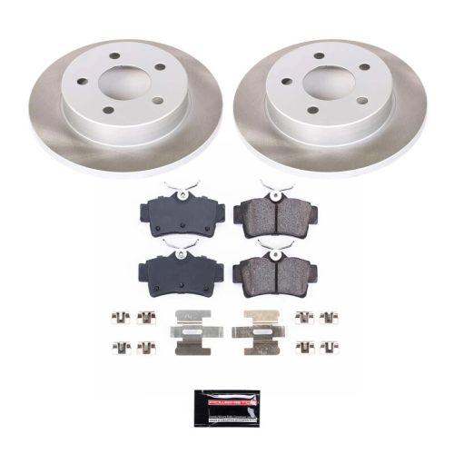 2000-2004 Ford Mustang Rear Semi-Coated Rotor Brake Assembly with Ceramic Pads - Premium Replacement