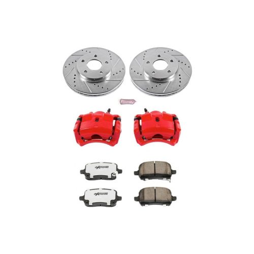 2008-2011 Chevrolet HHR Front Z26 Street Warrior Brake Upgrade Kit with Drilled & Slotted Rotors, Carbon-Fiber Ceramic Pads, Powder Coated Calipers - Premium Replacement