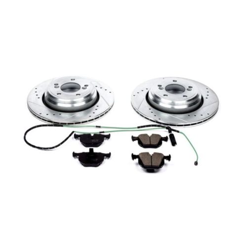 2001-2006 BMW M3 Rear Brake Upgrade Kit - Heavy Duty Drilled & Slotted Rotors with Carbon-Fiber Ceramic Pads - Premium Replacement